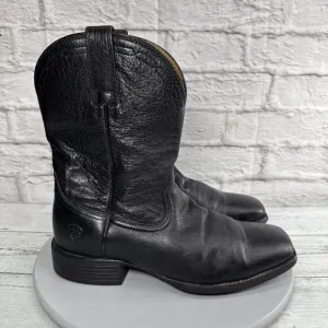 Ariat Boots Men's Size 9 D Heritage Western Black Leather Square Toe 10015291