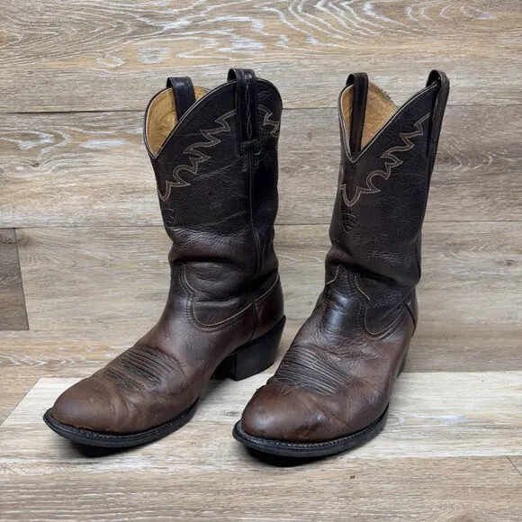 Ariat Sedona Arena Brown Leather Cowboy Boots Men's Size 10 EE