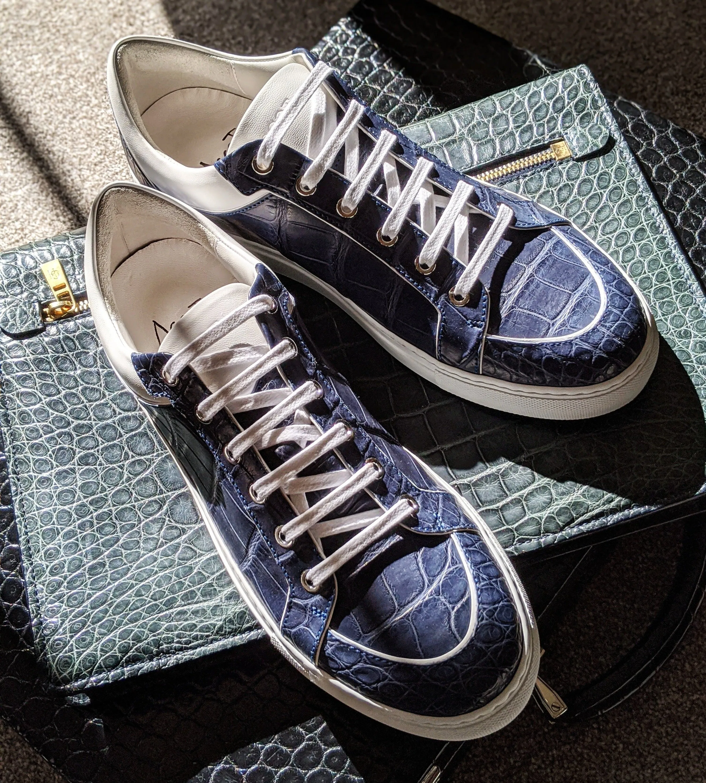 Ascot Sneakers - Blue Crocodile