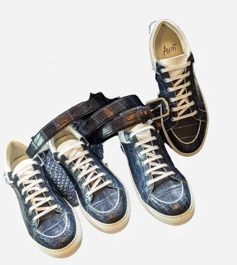 Ascot Sneakers - Blue Crocodile