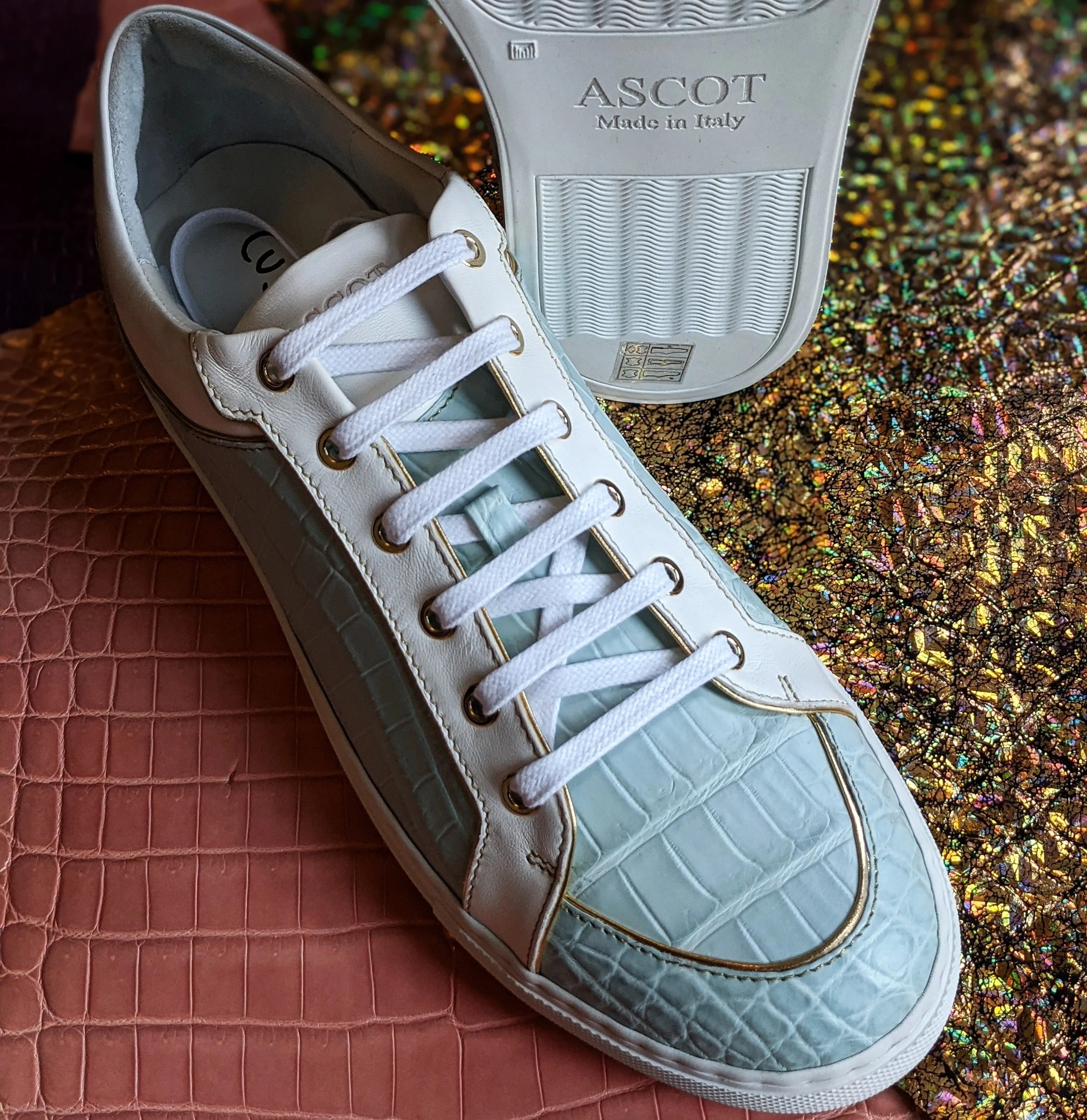 Ascot Sneakers - Light Blue Alligator