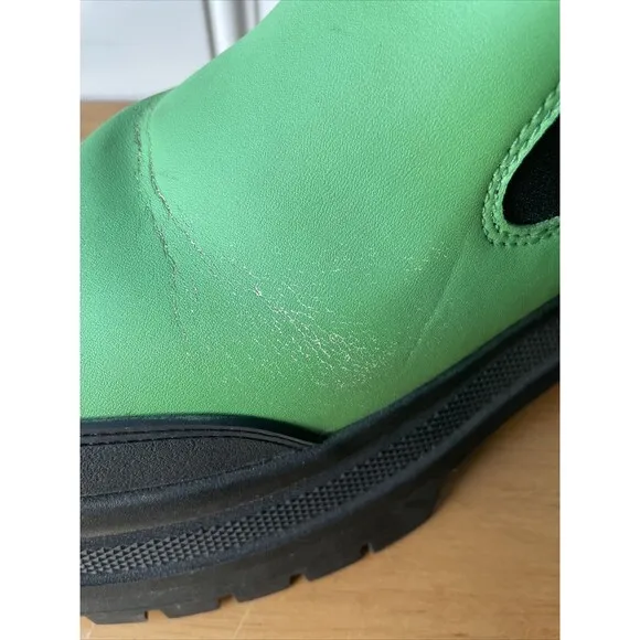 ASOS DESIGN Chunky Chelsea Boots EU 38 Mens 6 Womens 7.5-8 Neon Green Black