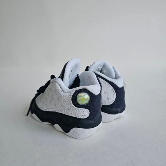 Baby Jordan 13 Retro TD Sneakers Size 4C White Leather Blue Shoes Nike Air