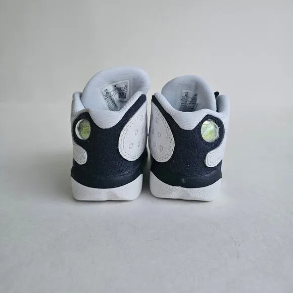 Baby Jordan 13 Retro TD Sneakers Size 4C White Leather Blue Shoes Nike Air