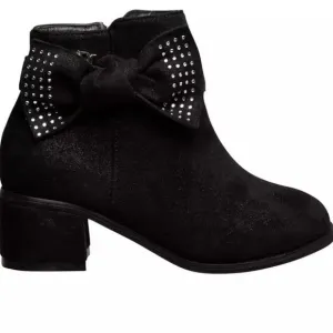 BADGLEY MISCHKA GIRLS BLACK MIRANDA ANKLE BOOTS SIZE 13 NWT