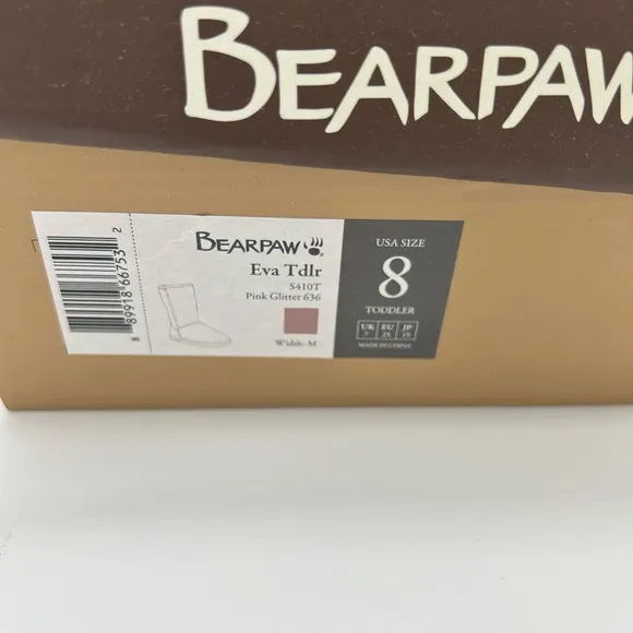 Bearpaw NEW in Box Eva Toddler Pink Glitter Boots - Size 8