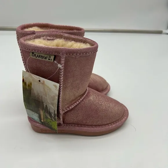 Bearpaw NEW in Box Eva Toddler Pink Glitter Boots - Size 8