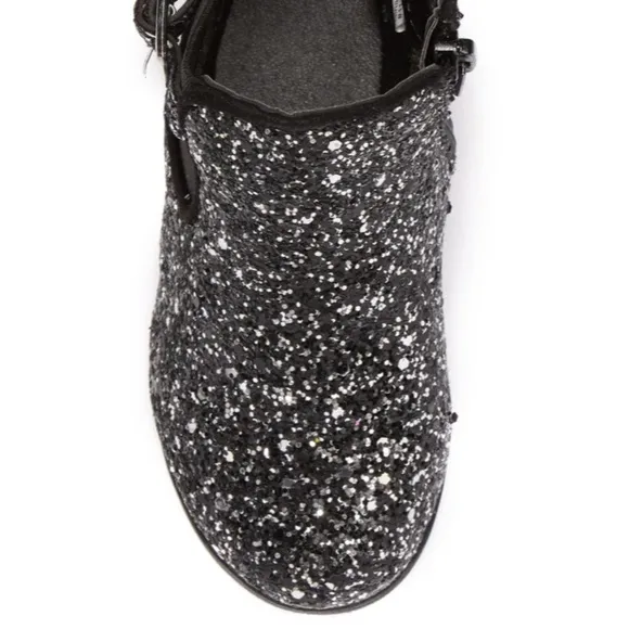 Bebe Girl’s Black Glitter Boots - $89 New in Box!