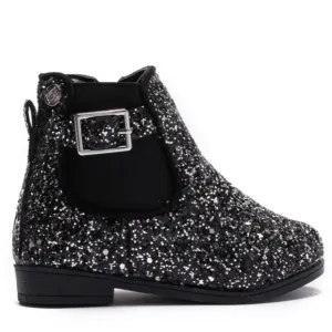 Bebe Girl’s Black Glitter Boots - $89 New in Box!