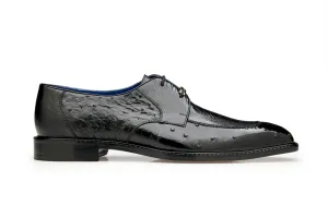 Belvedere - Bolero, Genuine Ostrich Leg and Ostrich Quill Dress Shoe - Black - R43 (IN STORE)