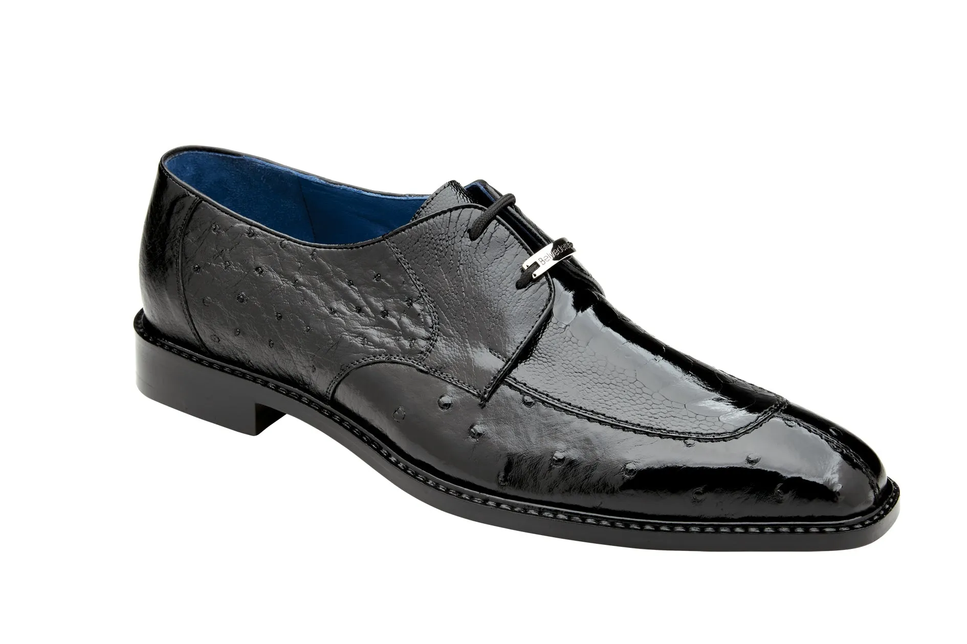 Belvedere - Bolero, Genuine Ostrich Leg and Ostrich Quill Dress Shoe - Black - R43 (IN STORE)
