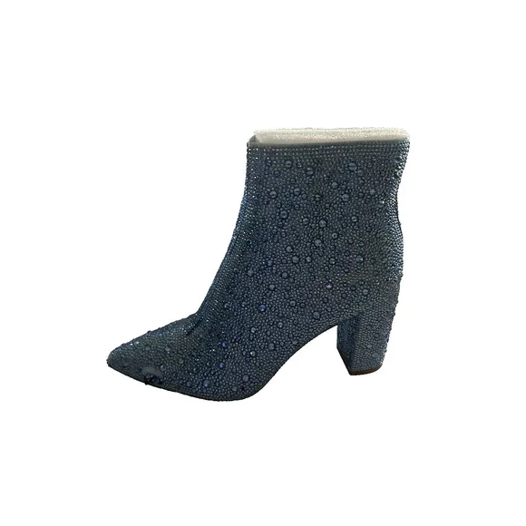 Betsy Johnson SB Cady Rhinestone Ankle Boots Booties Size 6 Light Blue NEW