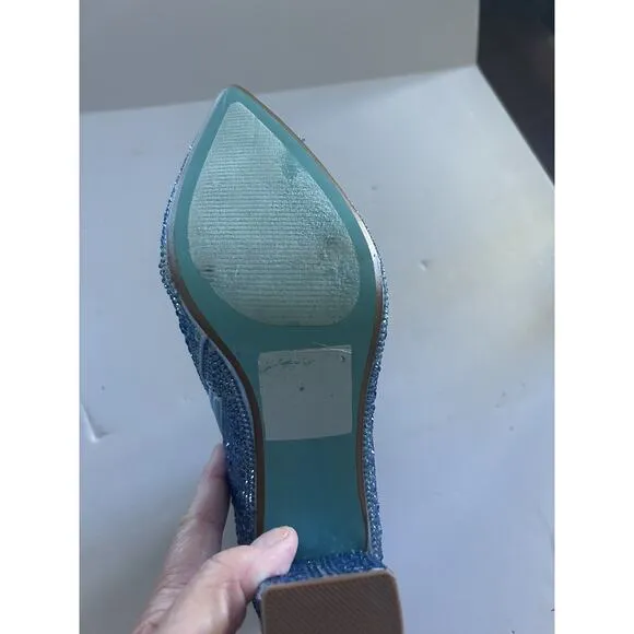 Betsy Johnson SB Cady Rhinestone Ankle Boots Booties Size 6 Light Blue NEW