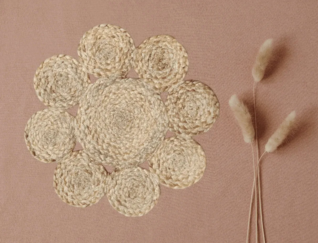 Boho Distressed Circles of Life Jute Placemat - Set of 10