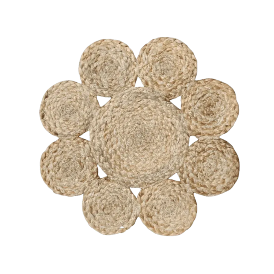 Boho Distressed Circles of Life Jute Placemat - Set of 10