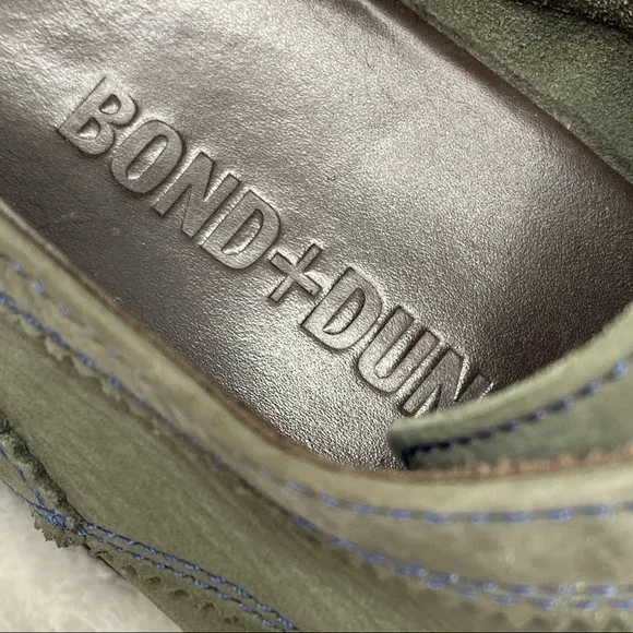 BOND DUNN VIBRAM Canada Gray Nubuck Leather Blue Stitch Cap Toe Oxford 10 RARE