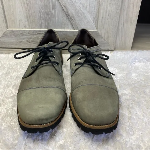 BOND DUNN VIBRAM Canada Gray Nubuck Leather Blue Stitch Cap Toe Oxford 10 RARE