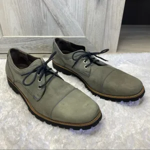 BOND DUNN VIBRAM Canada Gray Nubuck Leather Blue Stitch Cap Toe Oxford 10 RARE
