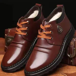 Boots Men Leather Shoes Winter Boots High Quality Fur Snow Boots Men Boots Ankle Boots for Men