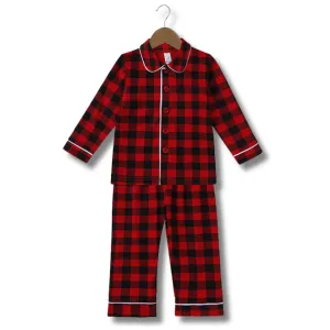 Boy's Christmas Red Check Pyjamas