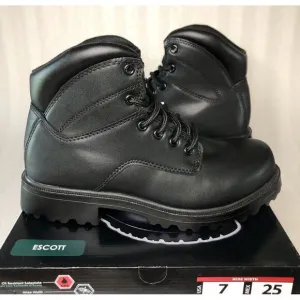 Brahma Escott Men's Soft Toe 6&quot; Black Work Boot Slip &amp; Oil Resistant Size 7W/25W