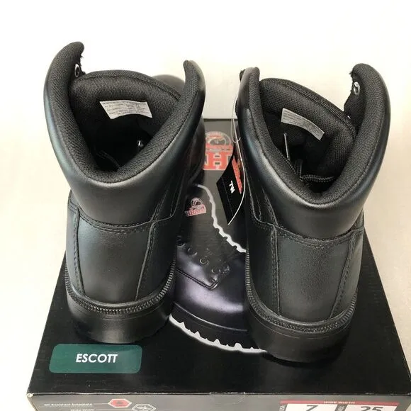 Brahma Escott Men's Soft Toe 6&quot; Black Work Boot Slip &amp; Oil Resistant Size 7W/25W