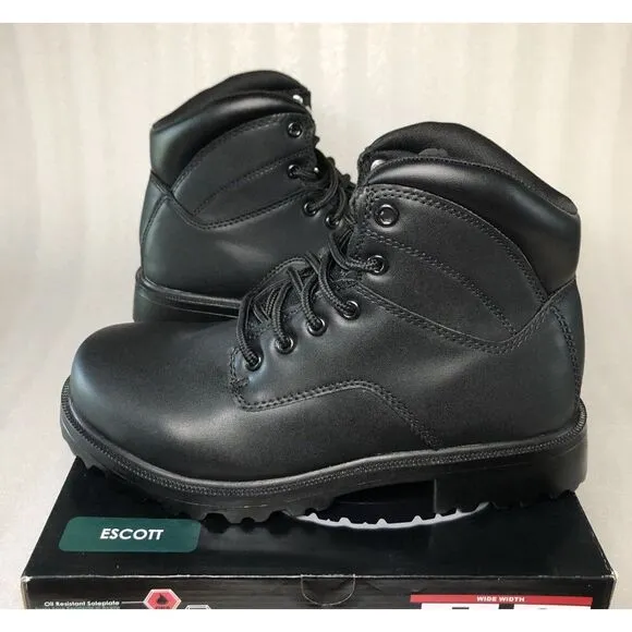 Brahma Escott Men's Soft Toe 6&quot; Black Work Boot Slip &amp; Oil Resistant Size 7W/25W