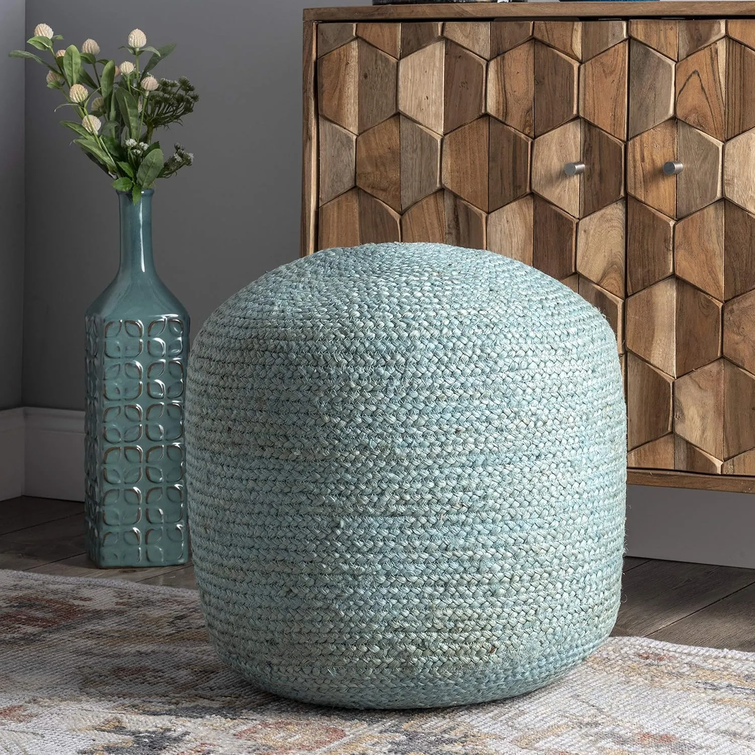 BRISTOL BRAIDED CABLE JUTE POUF