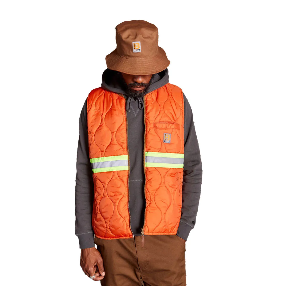 Brixton - Abraham Reversible Vest Bison/Burnt Red