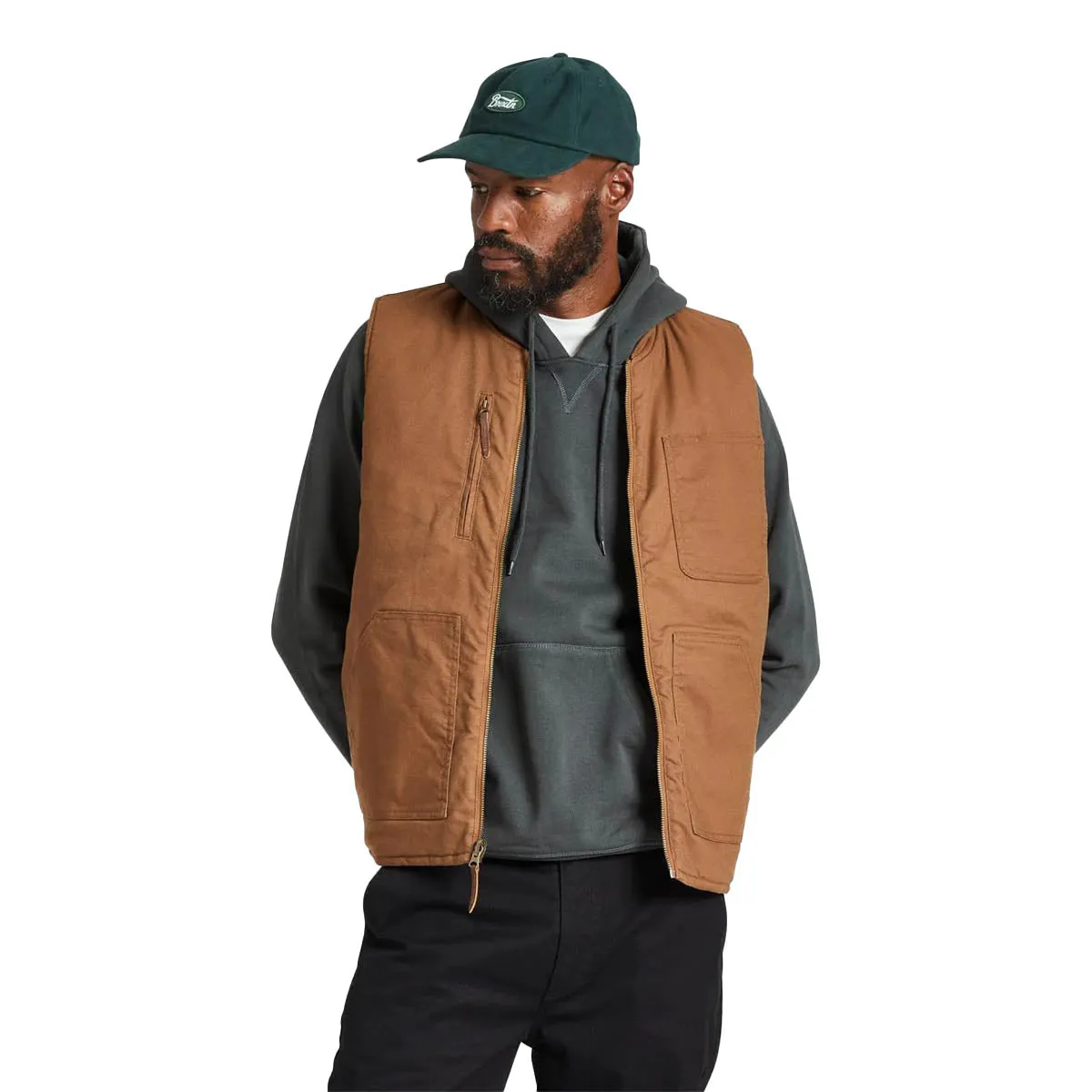 Brixton - Abraham Reversible Vest Bison/Burnt Red