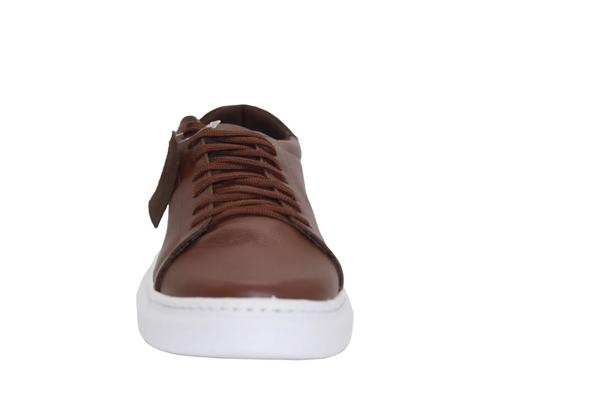 Brown and White Leather Sneakers
