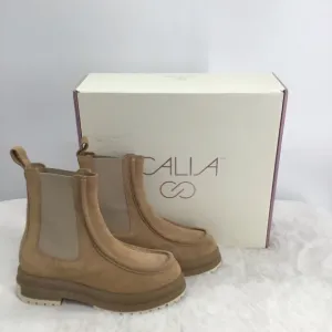 CALIA SAMIE Moc Toe Pull-On Style Suede Leather Boots NWT Tan Winter Size 7