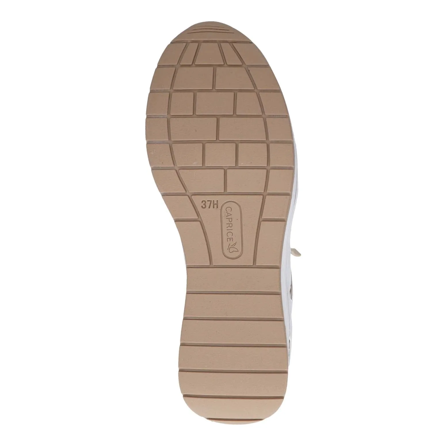 Caprice Leather Zip Trainer White Gold
