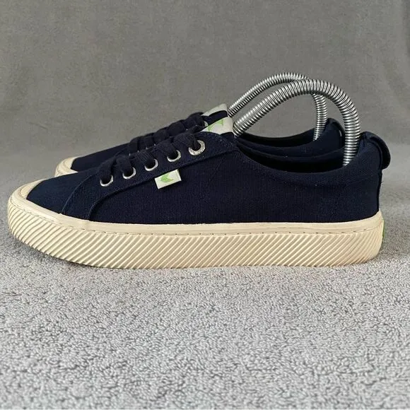 Cariuma Womens 8 OCA Low Top Canvas Sneaker Shoes 100103U02W Navy Blue