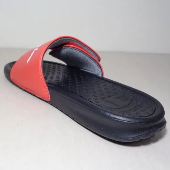 Champion Size 5 M LOGO SLIDE Red Black Sandals New Girls Kids Shoes