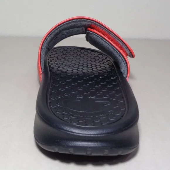 Champion Size 5 M LOGO SLIDE Red Black Sandals New Girls Kids Shoes