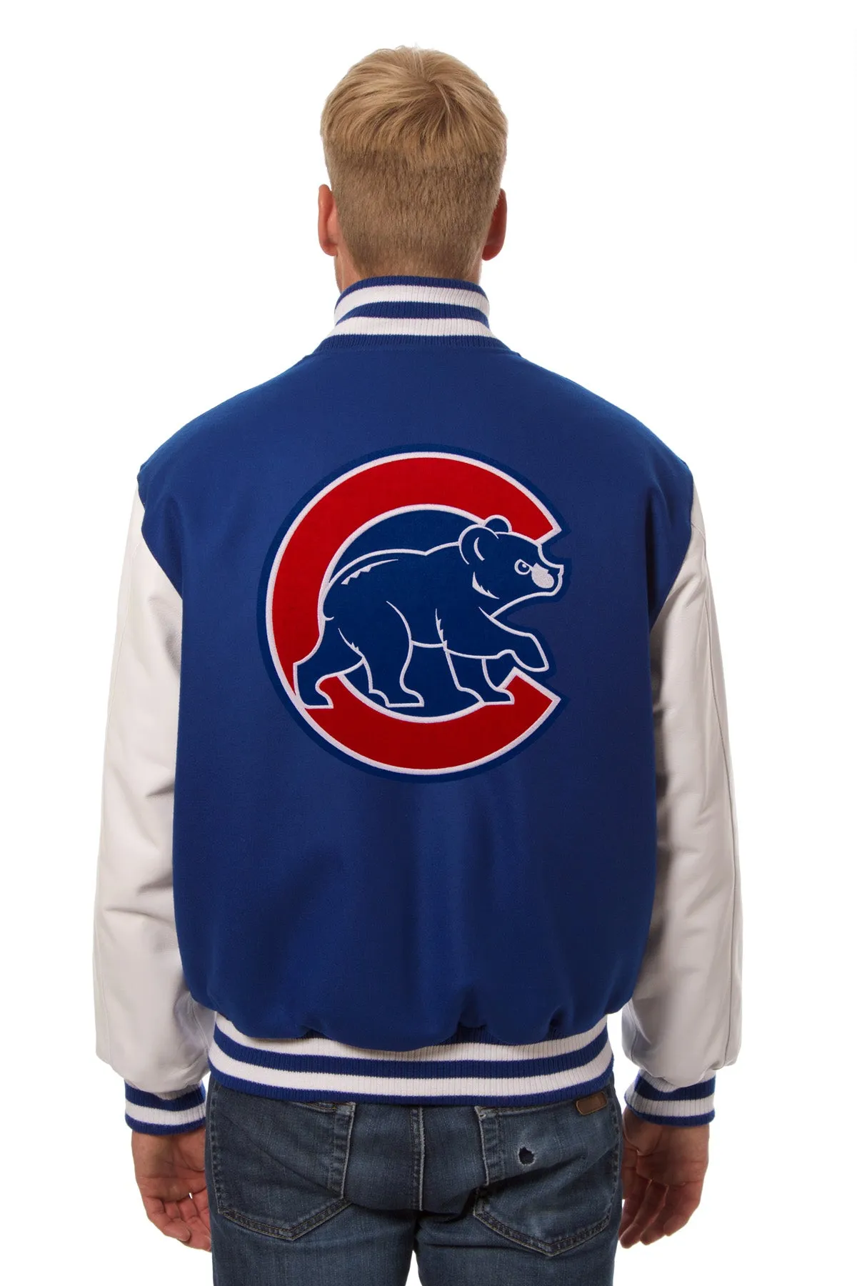 Chicago Cubs Embroidered Wool and Leather Jacket