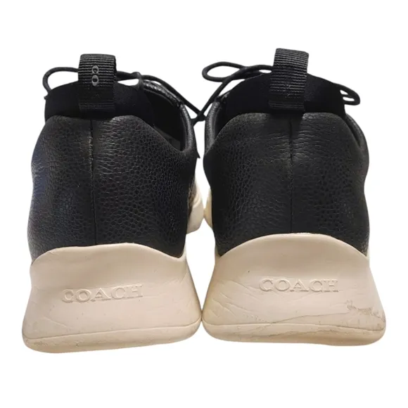 Coach CitySole Derby Black Leather Lace Up Sneakers Men's Size 8.5