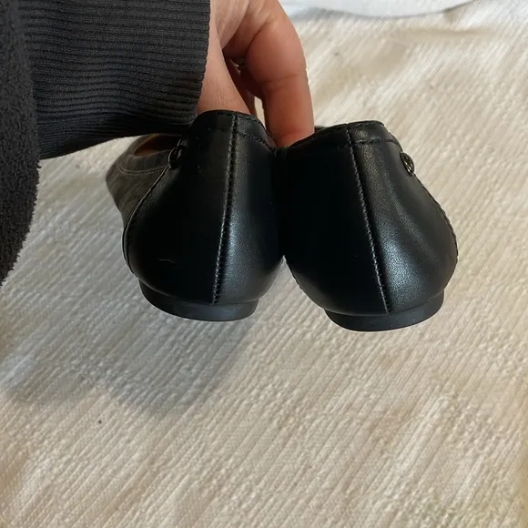 COACH - gray black Chelsea signature ballet flat - EUC