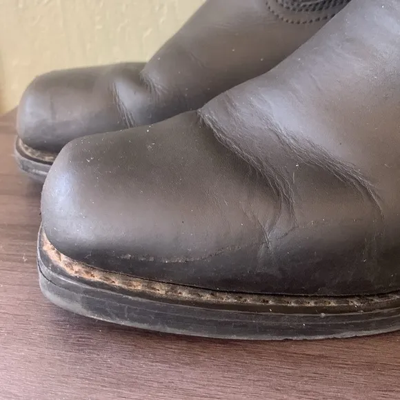 Cody James Leather Pull On Black Leather Harness Motorcycle Boots Size 9.5 W