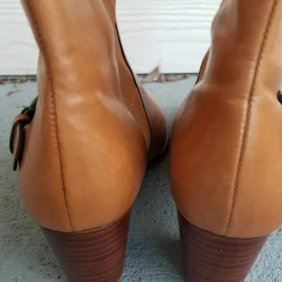 Cole Haan Booties Sz 6.5 Leather Pull On Ankle Boo
