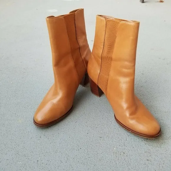 Cole Haan Booties Sz 6.5 Leather Pull On Ankle Boo