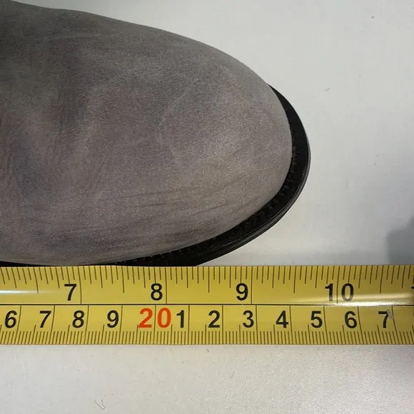 Cole Haan Nike Air Grey Nubuck Leather Tantivy Moto Boots Size 6.5