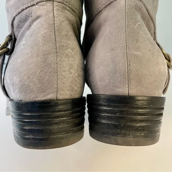 Cole Haan Nike Air Grey Nubuck Leather Tantivy Moto Boots Size 6.5