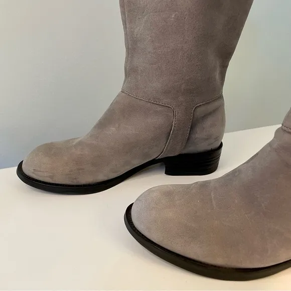 Cole Haan Nike Air Grey Nubuck Leather Tantivy Moto Boots Size 6.5