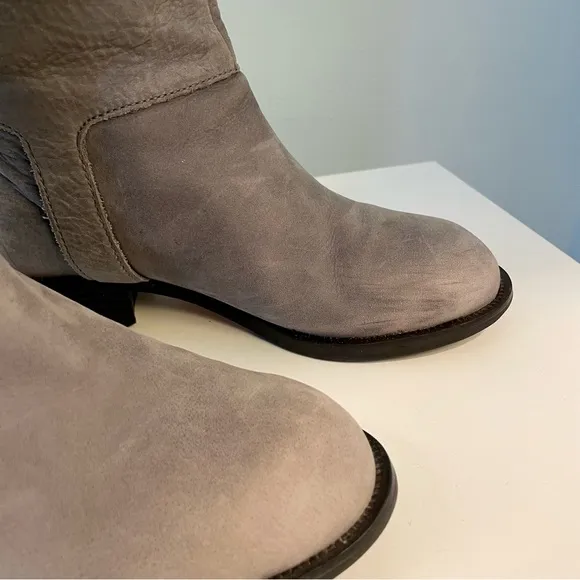 Cole Haan Nike Air Grey Nubuck Leather Tantivy Moto Boots Size 6.5