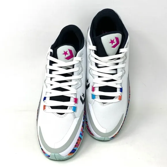 Converse All Star BB Jet Mid Top White Silver Men’s Canvas Sneakers Size 172664C