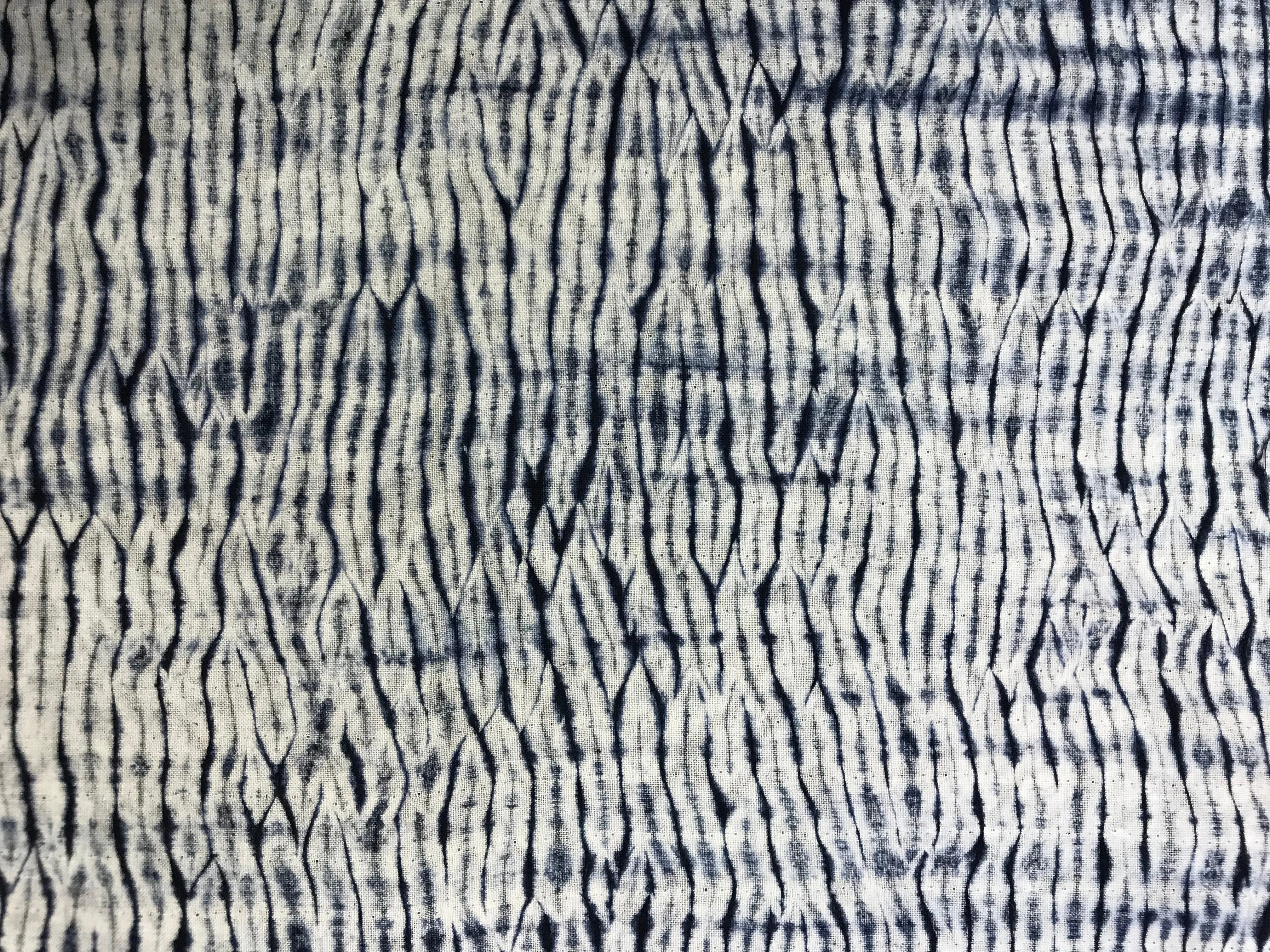 Cotton Tenugui for Mokume Shibori - Printed with 'Aobana' Fugitive Ink