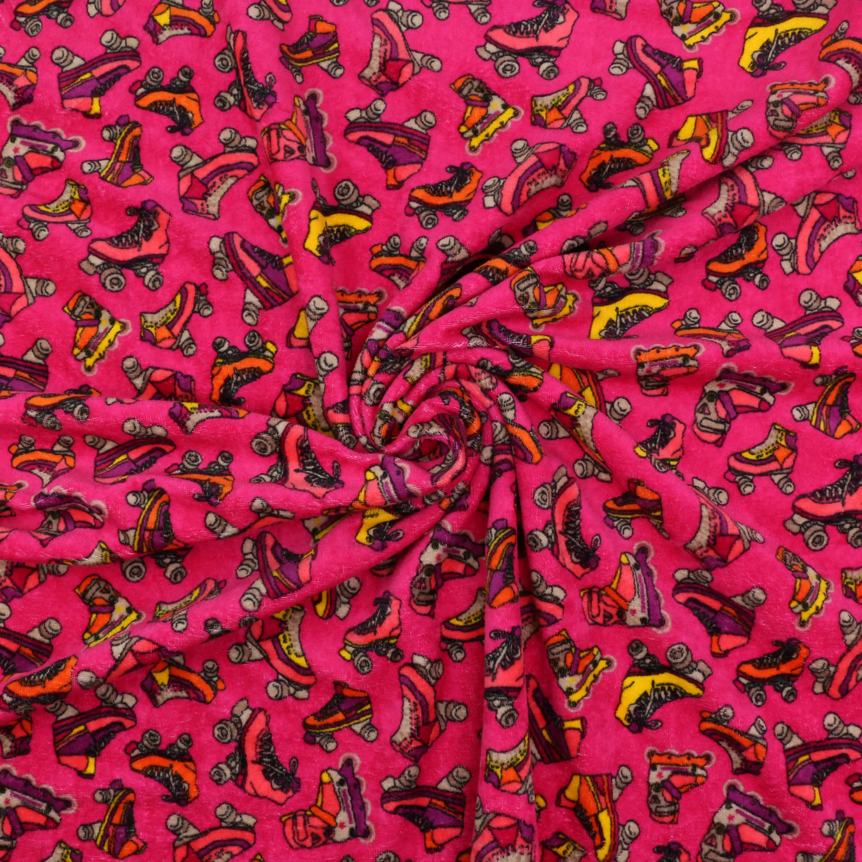 Cotton Velour - Pink, Beige, black