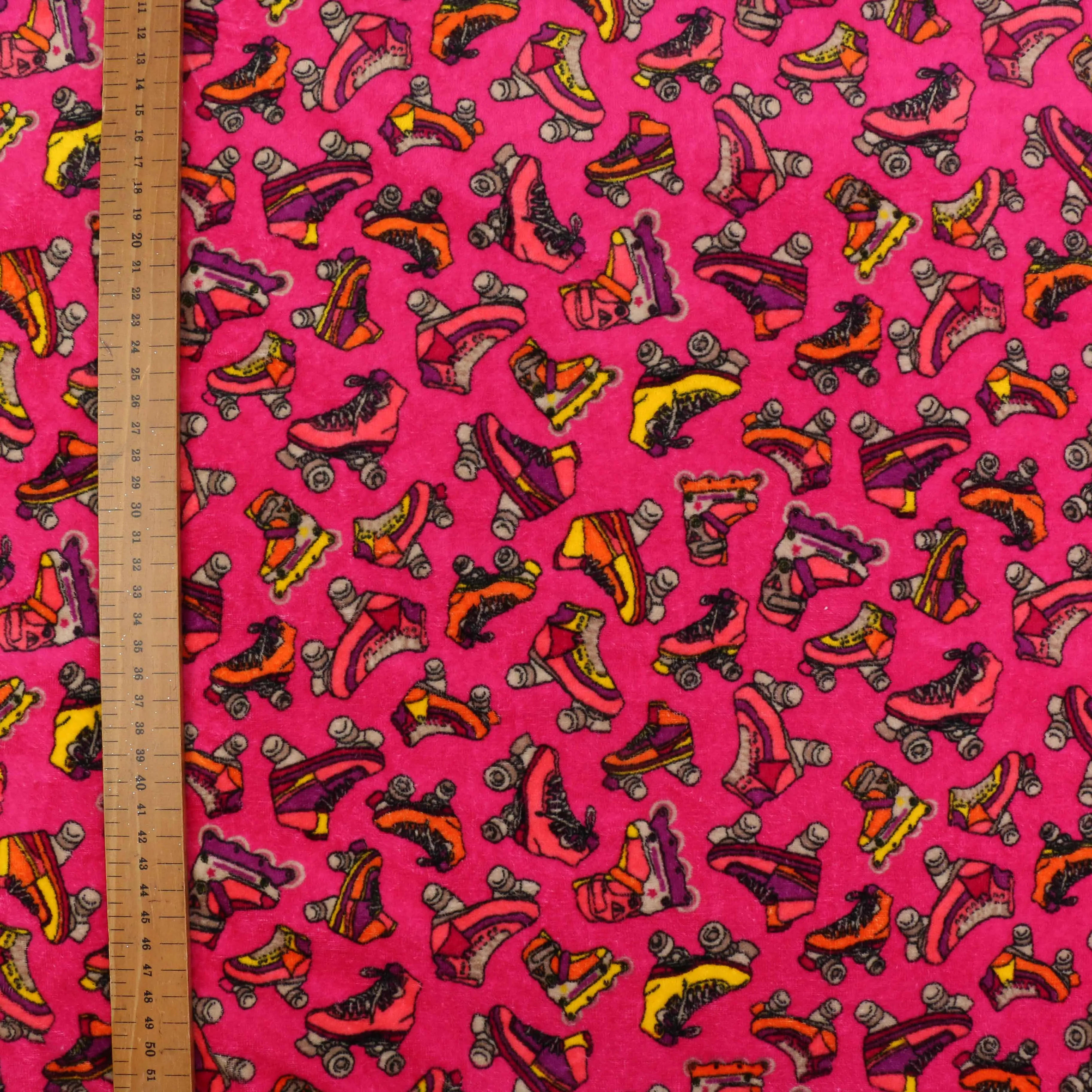 Cotton Velour - Pink, Beige, black